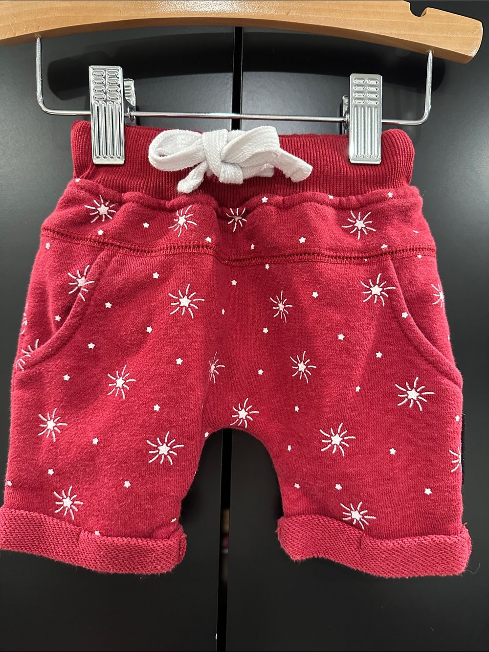 Little‎ Bipsy Red French Terry Sun Starburst Harem Shorts 3-6M Infant Kids